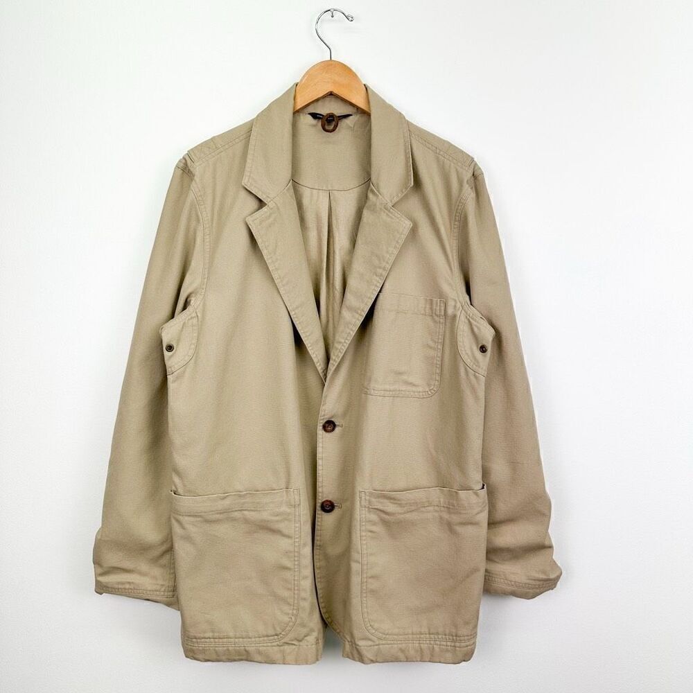 Duluth Men's Vintage Firehouse Presentation Tan Khaki Canvas Twill Jacket